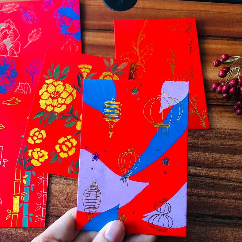 Hand-drawn Red Packets (5 Original Designs) - Etsy Canada