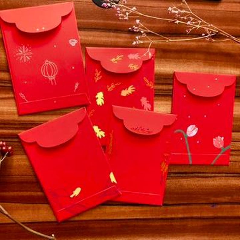 Hand-drawn Red Packets (5 Original Designs) - Etsy Canada