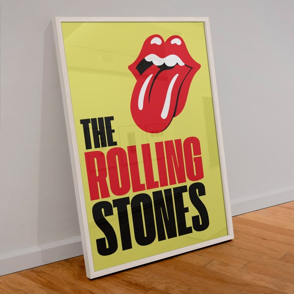 L'affiche des Rolling Stones | Illustration imprimée | Mick Jagger | Keith Richards | Décoration murale musique - A3