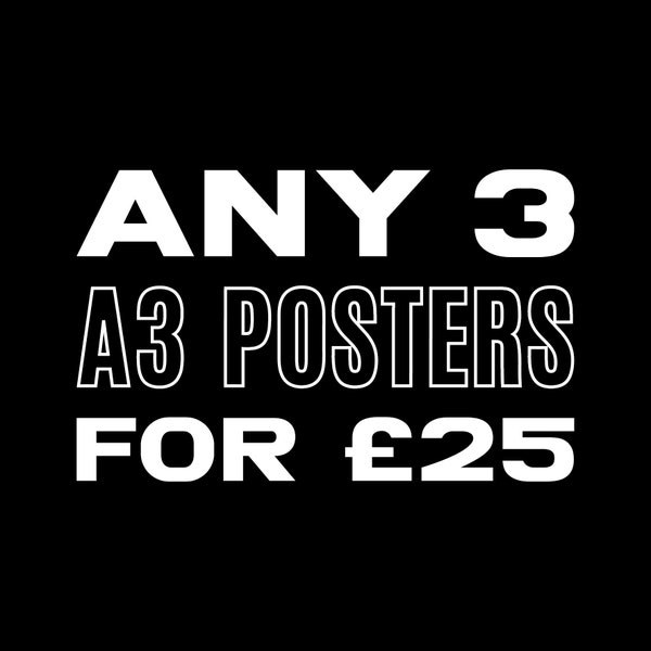 Any THREE A3 Posters - Band Posters UK