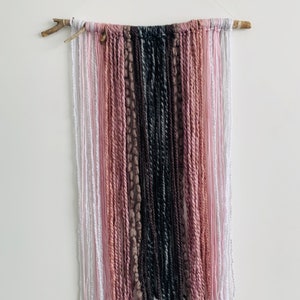 Gris rosa rubor blanco macramé y rama pared colgante pared | Etsy