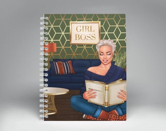 GIRL BOSS, Diario, Black Girl Planner, Black Girl Journal, Moda, Diarios para Mujeres, Diarios para Mujeres Negras