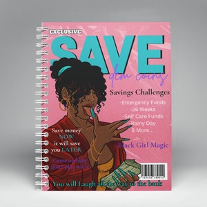 Save Dem Coins Savings Challenge Workbook, Budgeting, Money Saving
