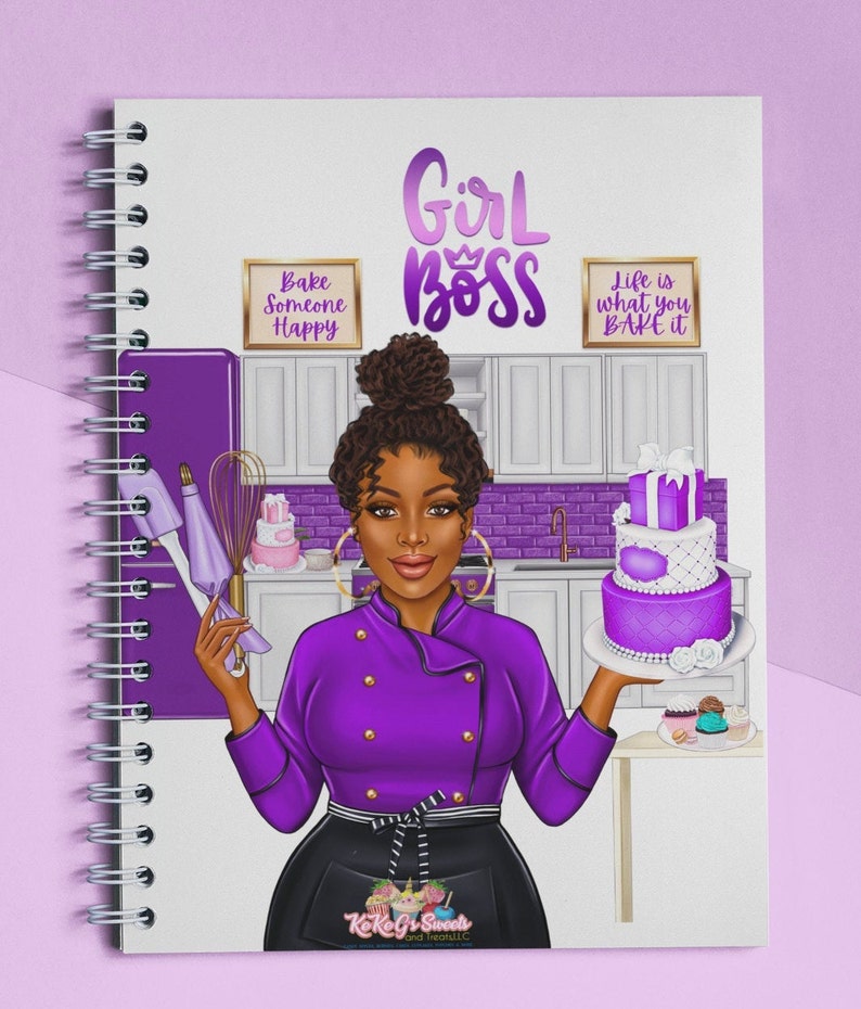 Girl Boss Cake Diva Order Book Spiral Notebook African Etsy