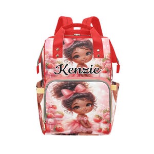Truskawkowa dziewczynka Baby Personalizowany plecak dla niemowląt, torba na pieluchy, torba szkolna, plecak dla dzieci, akcesoria podróżne dla dzieci