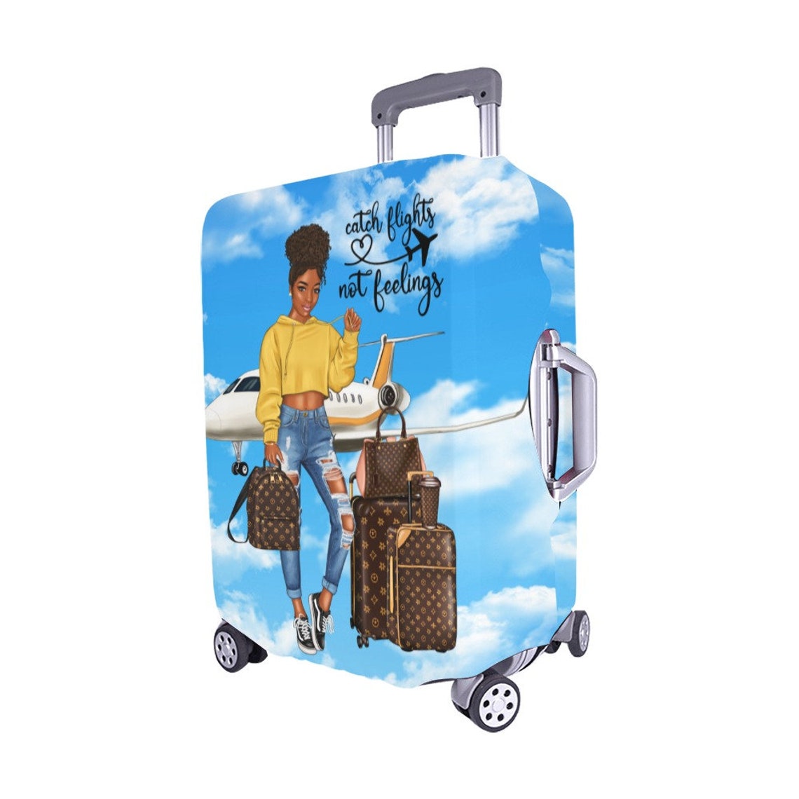 Diva Luggage Cover Black Girl African American Black Woman Etsy