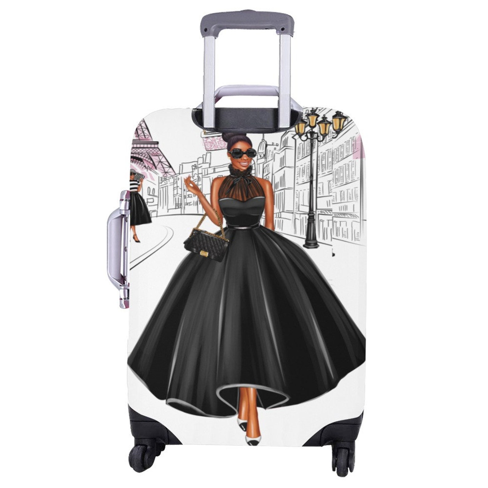 Paris Girl Luggage Cover Black Girl African American Black Etsy