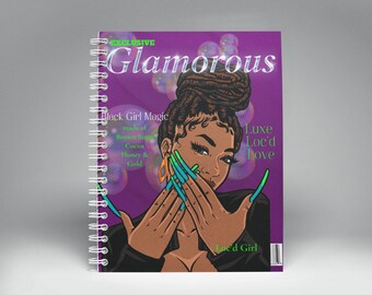 Loc'd Girl, Diario, Planificador de Chicas Negras, Diario de Chicas Negras, Moda, Diarios para Mujeres, Diarios para Mujeres Negras