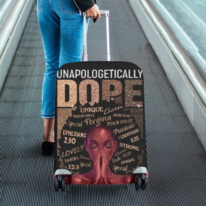 Unapologetisch Dope Bagagehoes, Zwart Meisje, Afro-Amerikaanse, Zwarte Vrouw, Bagagebeschermer, Boss Chic, Pak Case Covers, KeeNicole