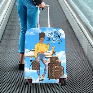 Diva Luggage Cover, Black Girl, African American, Black Woman, Luggage Protector, Boss Chic