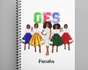 Personalized Order of the Eastern Star Spiral Notebook, KeeNicole Planner, Journal, Black Girl Journal, Journaling, OES