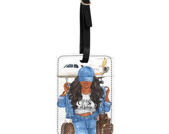 DIVA Leather Catching Flights not Feelings Luggage Tag, Travel, Personalized Luggage, Bag Tag, KeeNicole Planner,