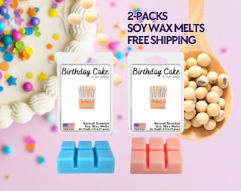Soy Wax Melts Soy Cubes | Made in USA | Birthday Cake Natural Scented | 2 Packs | 5 oz Net Weight| Wax Melts for Wax Warmer, FREE SHIPPING