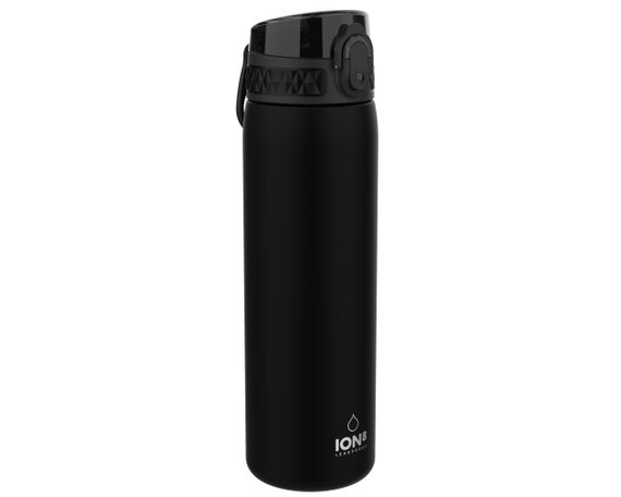 Ion8 Leak Proof Slim Water Bottle, BPA Free, Black, 500ml 