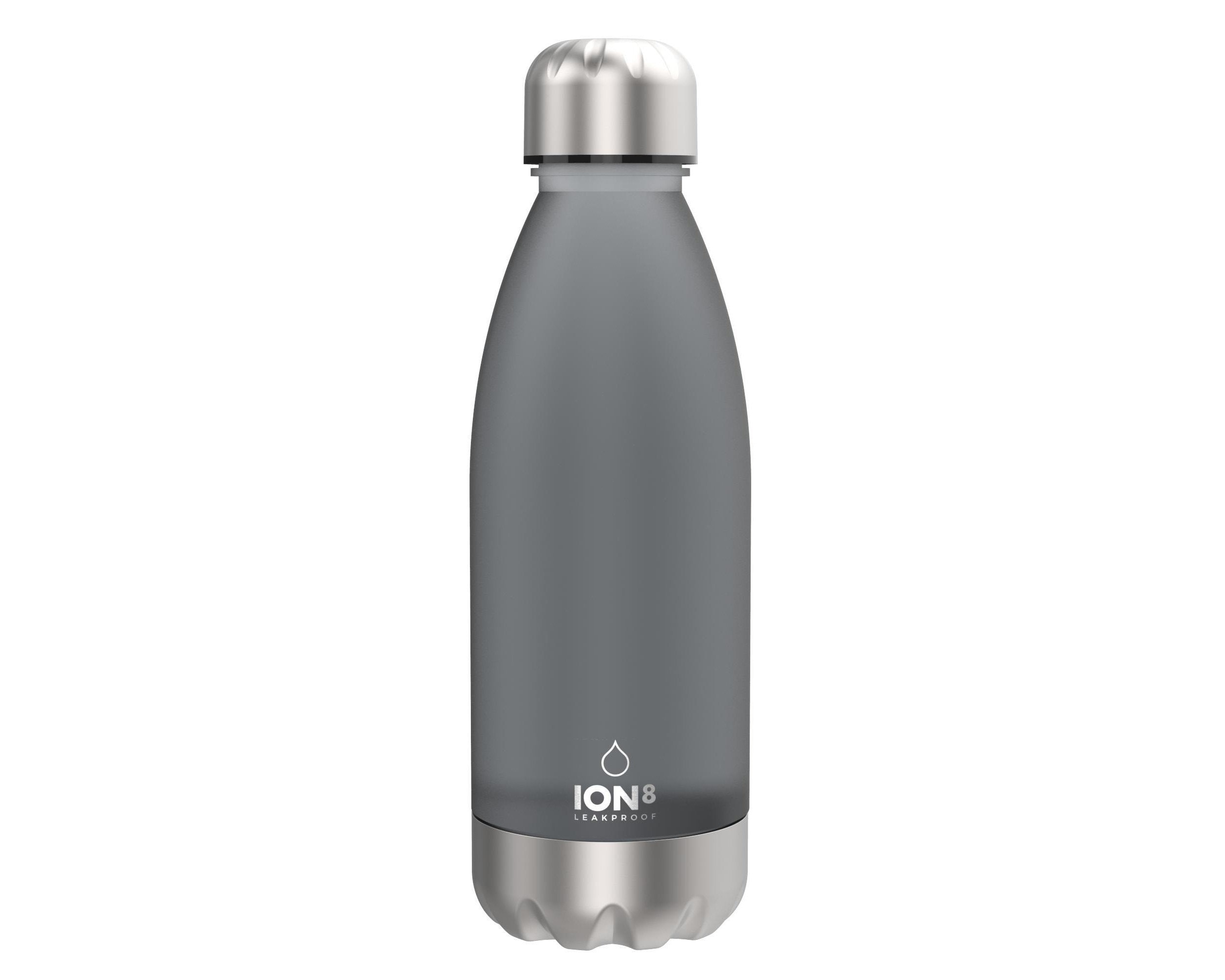 Borraccia Ion8 trasparente/in acciaio a prova di perdite, senza BPA,  grigia, 560 ml -  Italia