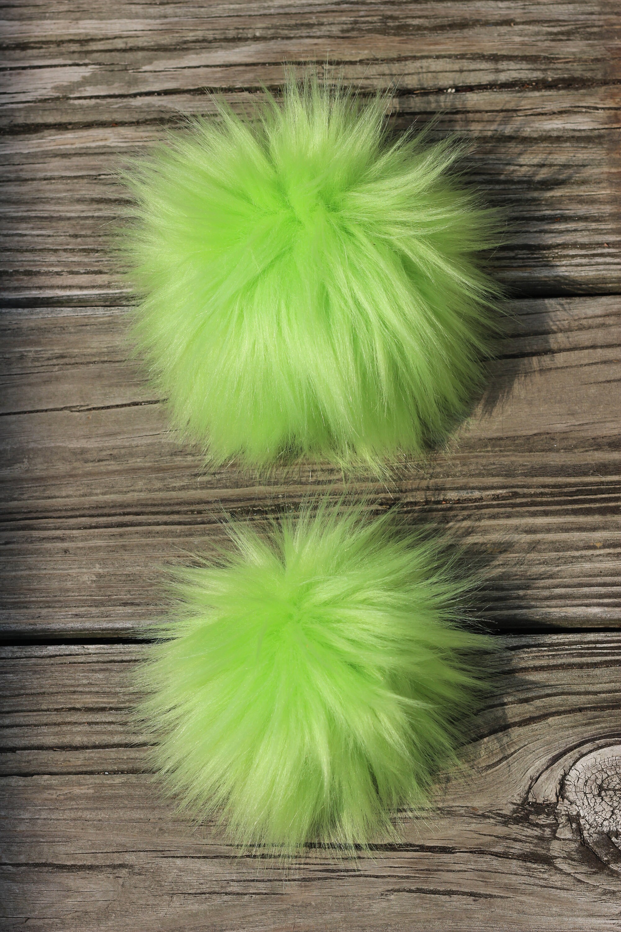 Faux Fur Pom Pom Pom Pom Lime Green Pom Pom Greench Green Etsy