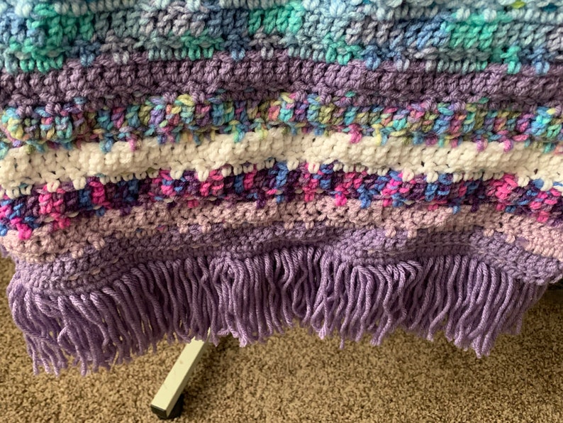 Hand knitted acrylic Afghan