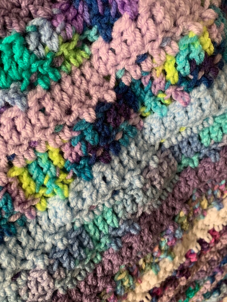 Hand knitted acrylic Afghan