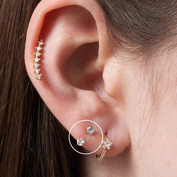 6mm crystal circular barbell/horseshoe, rook piercing, helix, rook earring, body jewellery, cartilage earring, daith piercing,