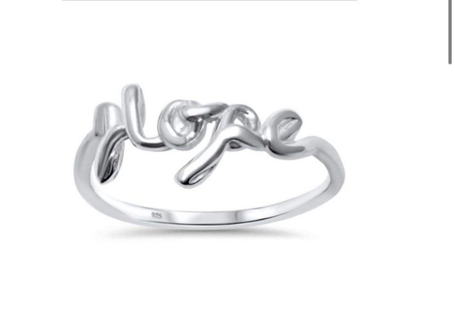 Hope Ring, Silver Hope Ring, Stackable Ring, a Gift for Her Etsy