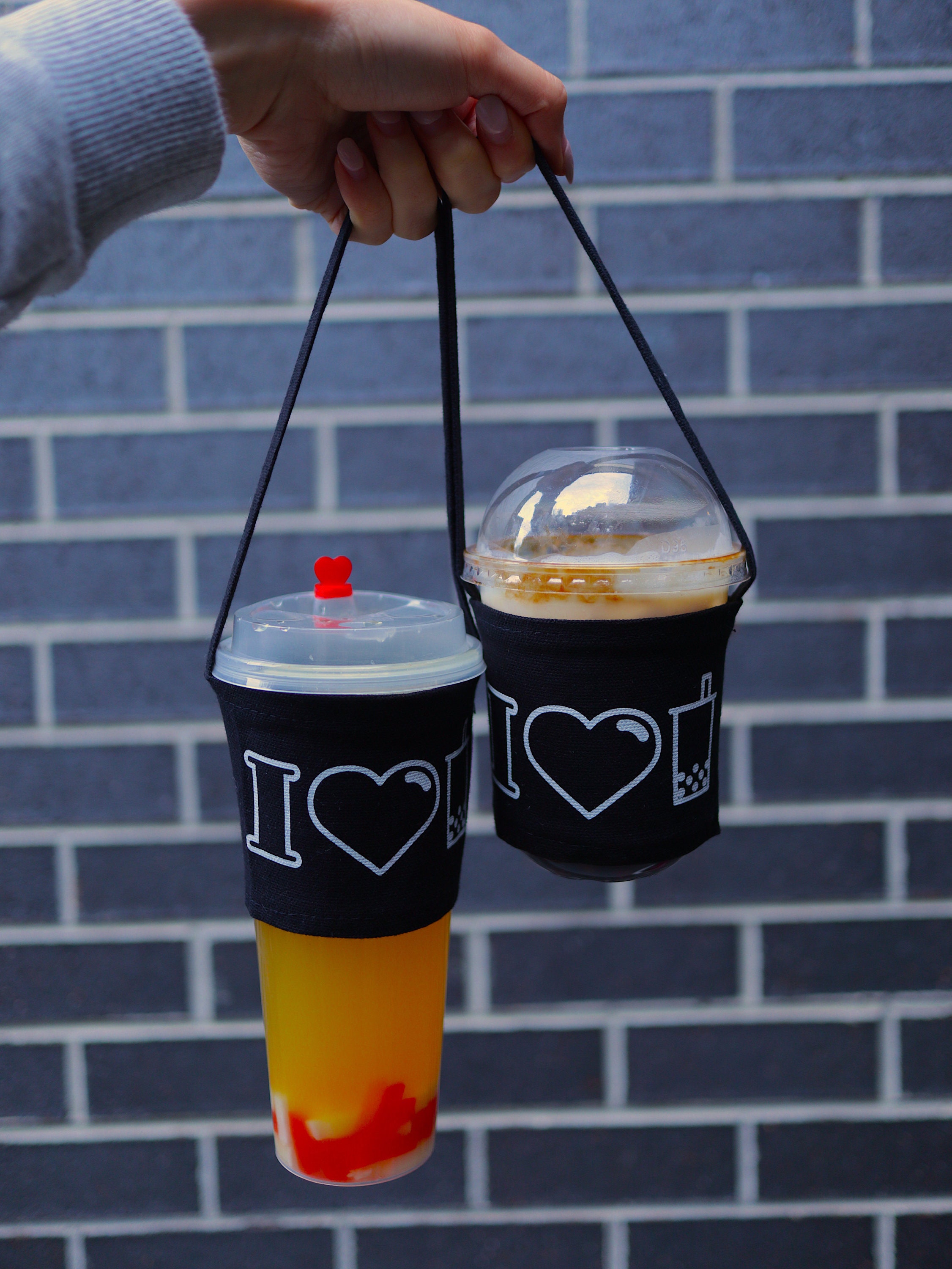 I Love Boba Bubble Tea Cup Holder Boba Carrier Boba Tea Etsy