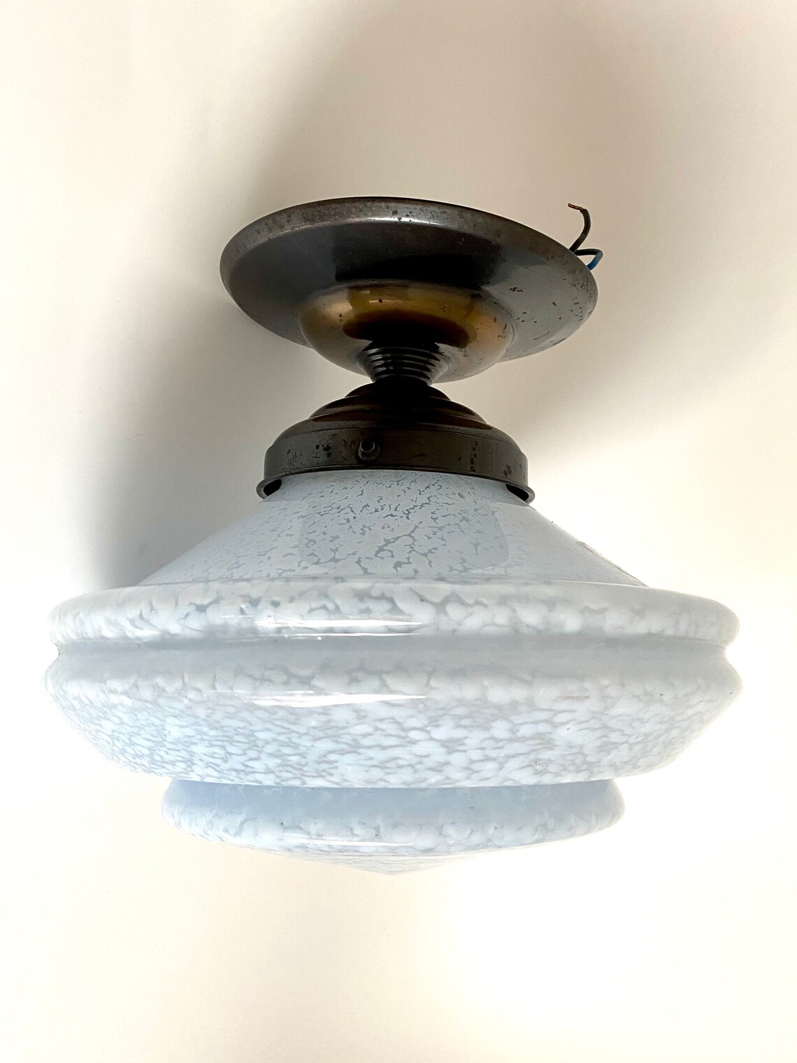 Art Deco Ceiling Light Glass Fixture 1930s Blown Glass Ceiling Etsy