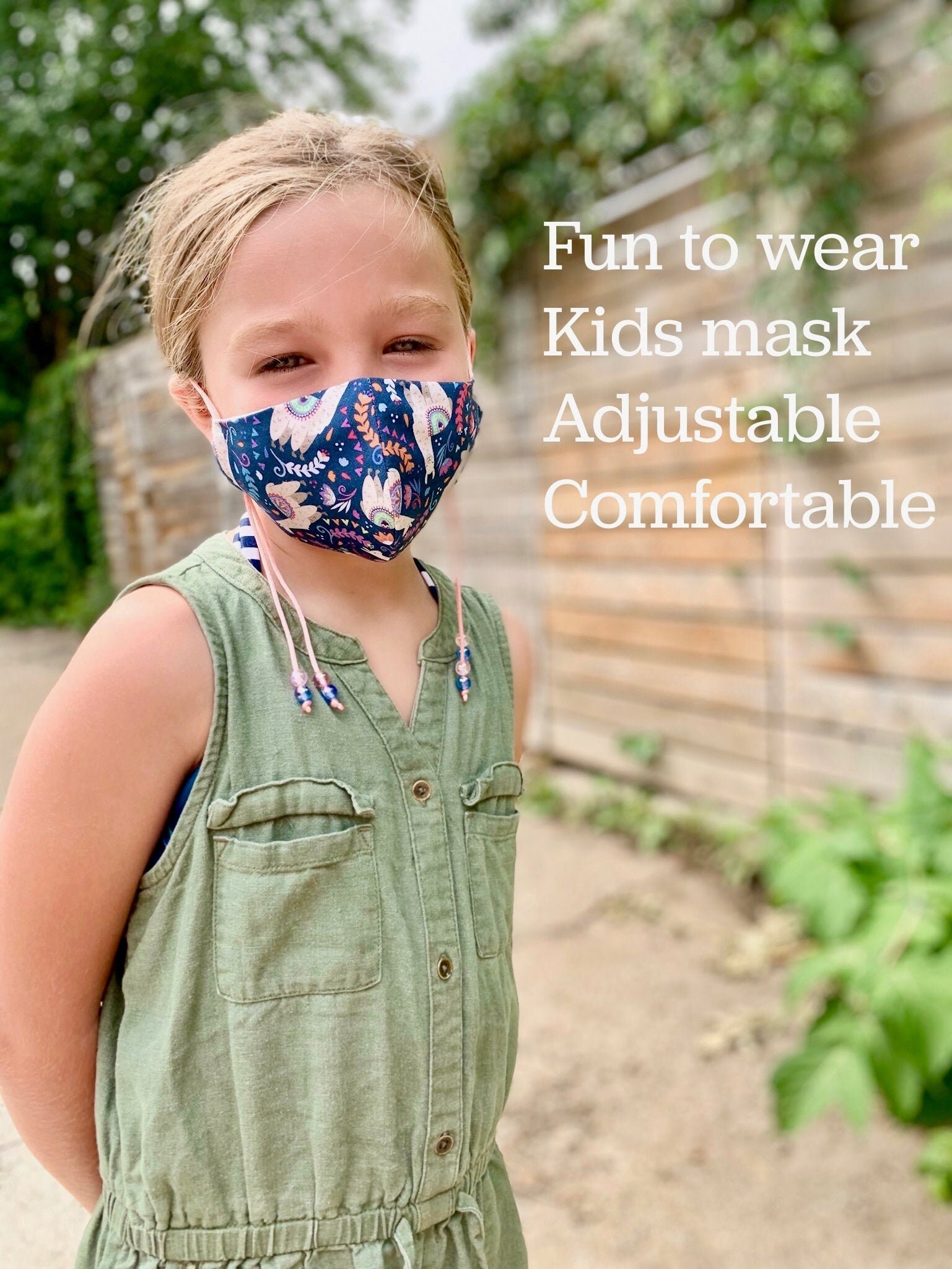 Organic Cotton Kid Face Mask Adjustable, Kid Cloth Face Mask, Toddler…