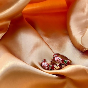 Lotus Red Earrings. Royal China Design. Limited edition (Inspired by Beijing).