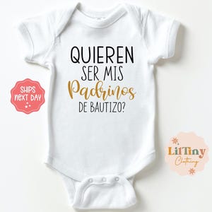 Quieren Ser Mis Padrinos Baby Onesie® / Español Latino Baby Onesie® / Bautizo Baby Onesie® / Padrino Baby Onesie® / Regalo de bebé