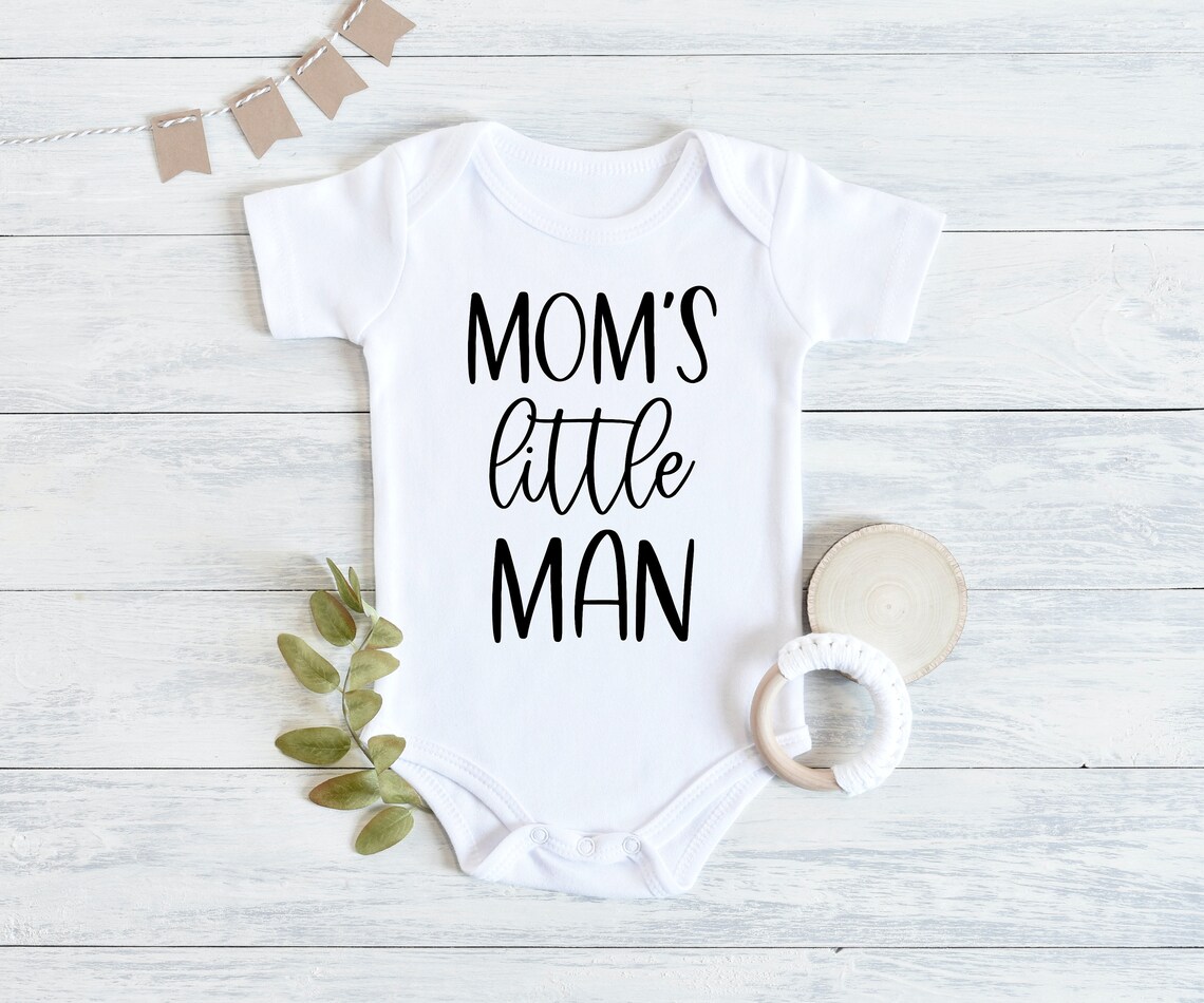 Mom's Little Man Baby Onesie // Baby Boy Onesie // Baby Etsy