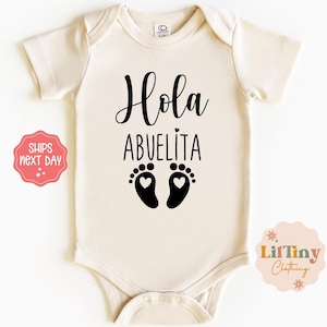 Hola Abuelita Spanish Baby Onesie® | Latin Baby Onesie® | Hola Abuela Baby Onesie® | Hello Grandma Onesie® | Pregnancy Announcement Onesie®