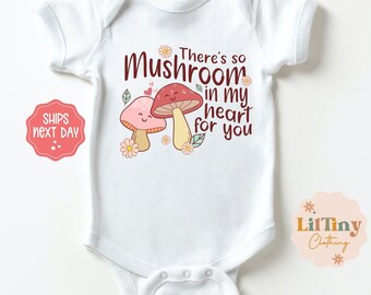 Mushroom Heart Baby Onesie®: Organic Cotton Unisex Bodysuit