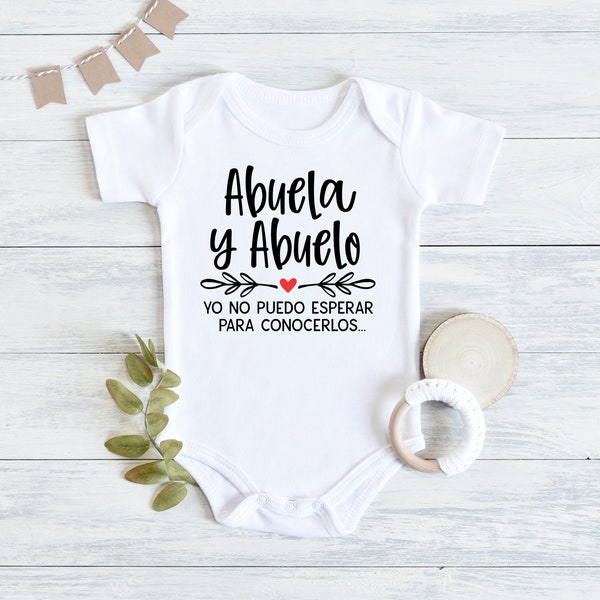 Abuela Y Abuelo pregnancy announcement onesie® // gift onesie® // baby reveal // spanish onesie® // unisex onesie® // grandparents onesie®