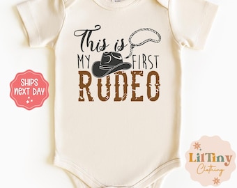 This Is My First Rodeo Baby Onesie® | Cute Baby Onesie® | Cowboy Cowgirl Baby Onesie® | Unisex Baby Onesie® | Baby Gift | Baby Bodysuit