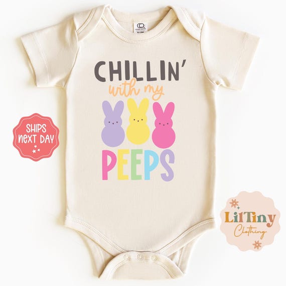 Chillin' With My Peeps Baby Onesie® | Unisex Baby Onesie® | Easter Baby Onesie® | Toddler Tee | Kids Gift | Unisex Tee