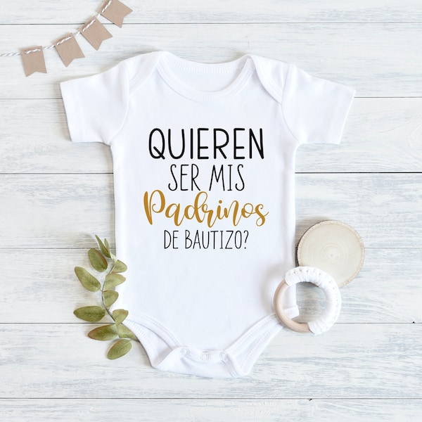 Quieren Ser Mis Padrinos De Bautizo Baby Onesie® | Spanish Latin Baby Onesie® | Bautizo Baby Onesie® | Godparents Baby Onesie® | Baby Gift