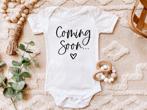 Coming soon baby onesie, Pregnancy announcement onesie, Baby reveal onesie,  Gift