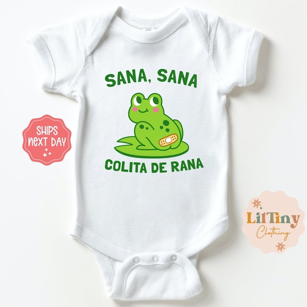 Sana Sana Colita De Rana Baby Onesie® | Spanish Latin Baby Onesie® | Unisex Baby Onesie® | Funny Onesie® | Baby Gift | Frog Baby Onesie®