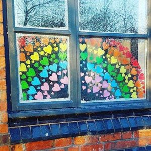 Rainbow Love Heart Star Sun Butterfly Window or Wall Vinyl Decals