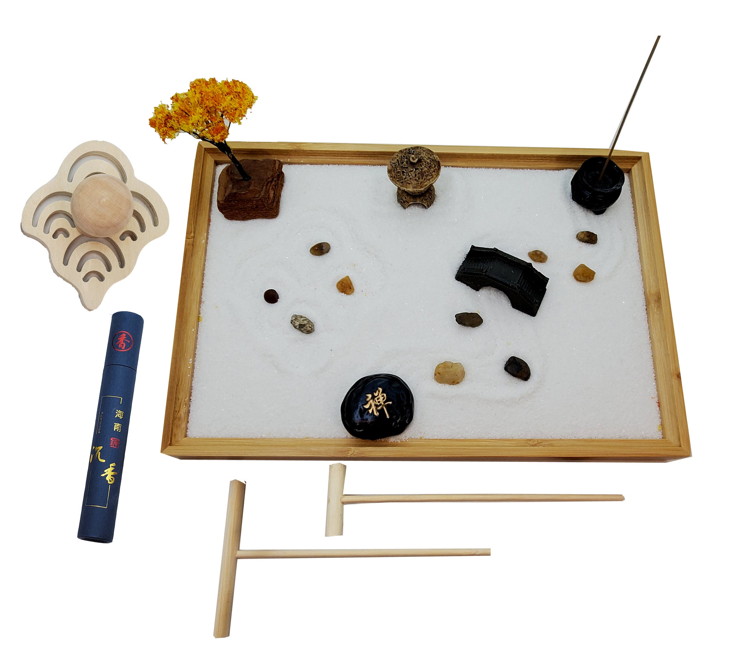 Zen Garden Kit Desktop Mini Japanese Sand Garden Kit with Etsy