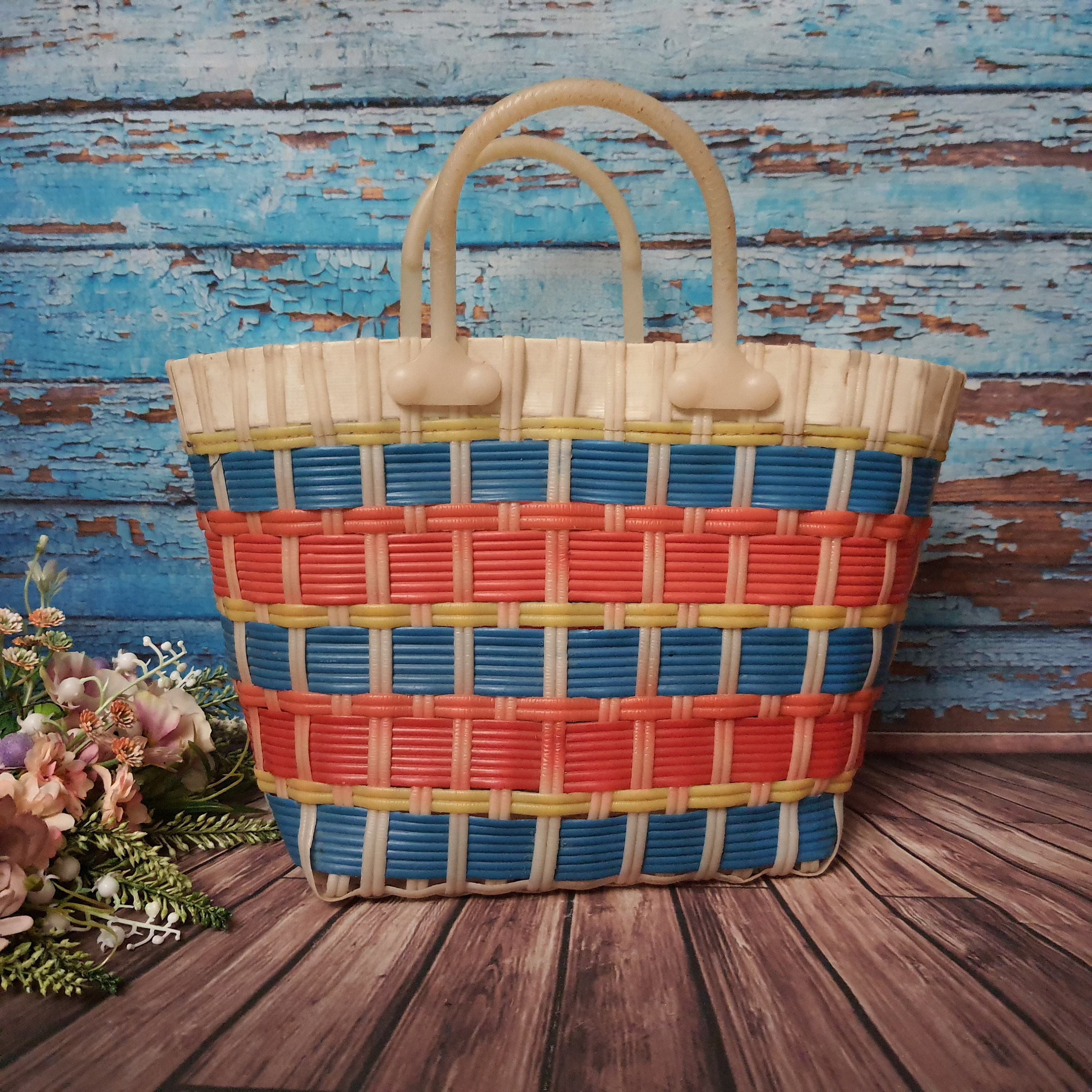 Vintage children basket vintage toy basket baby toy bag | Etsy