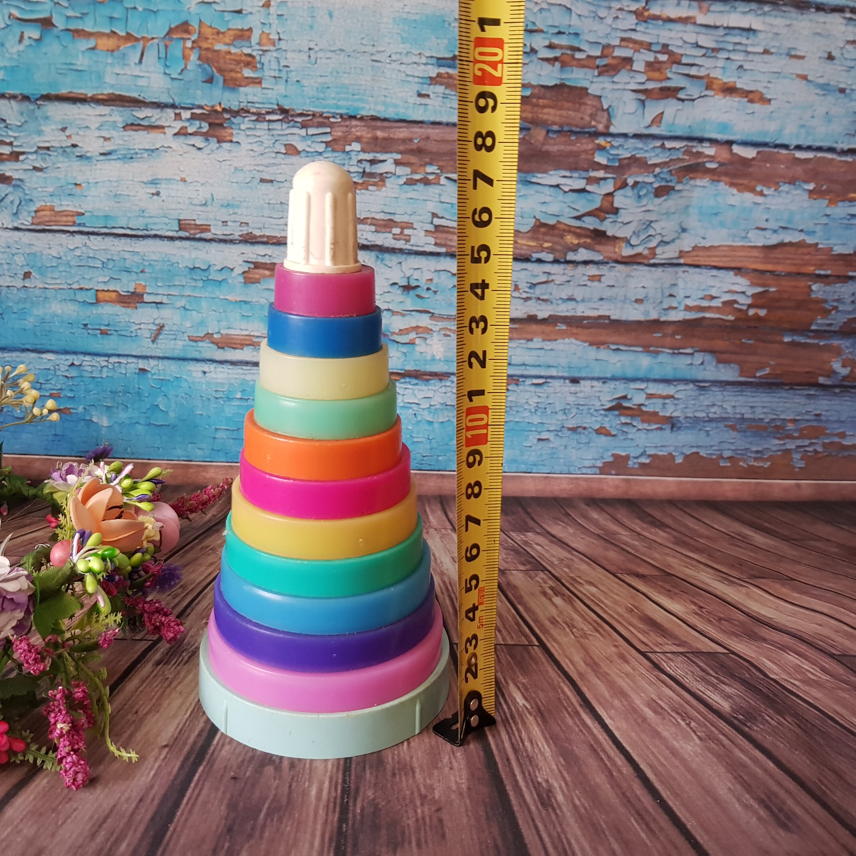 Stacking toy plastic stacking toy plastic pyramid toy Etsy