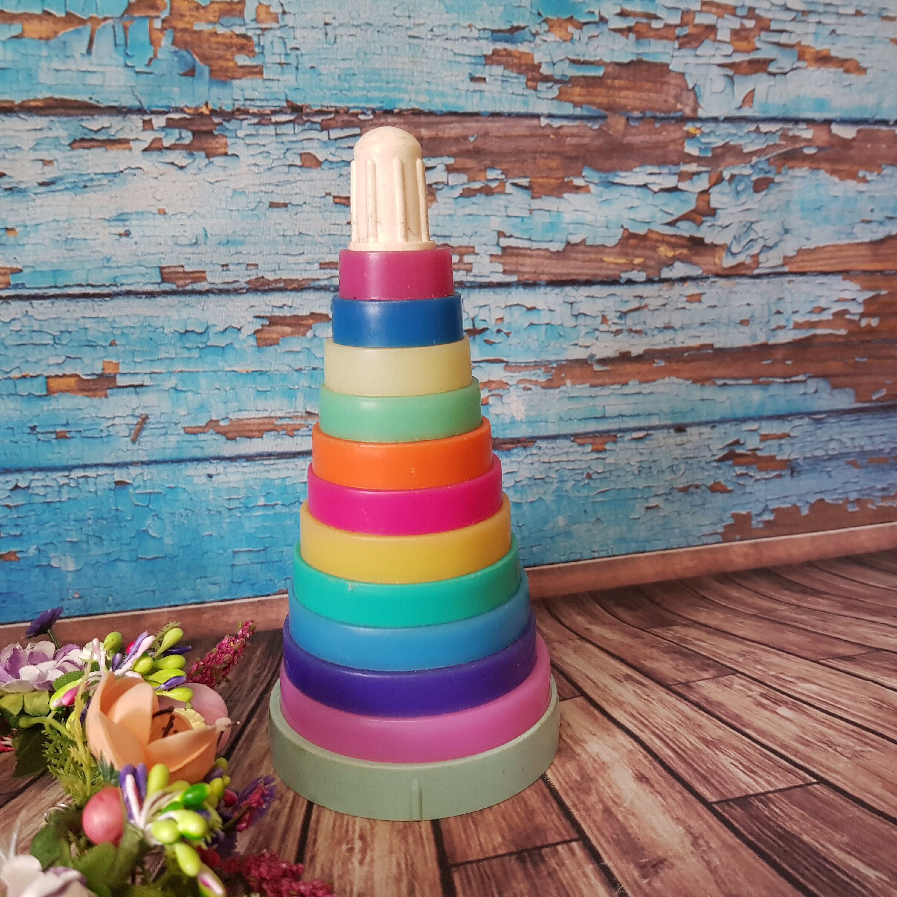 Stacking toy plastic stacking toy plastic pyramid toy Etsy