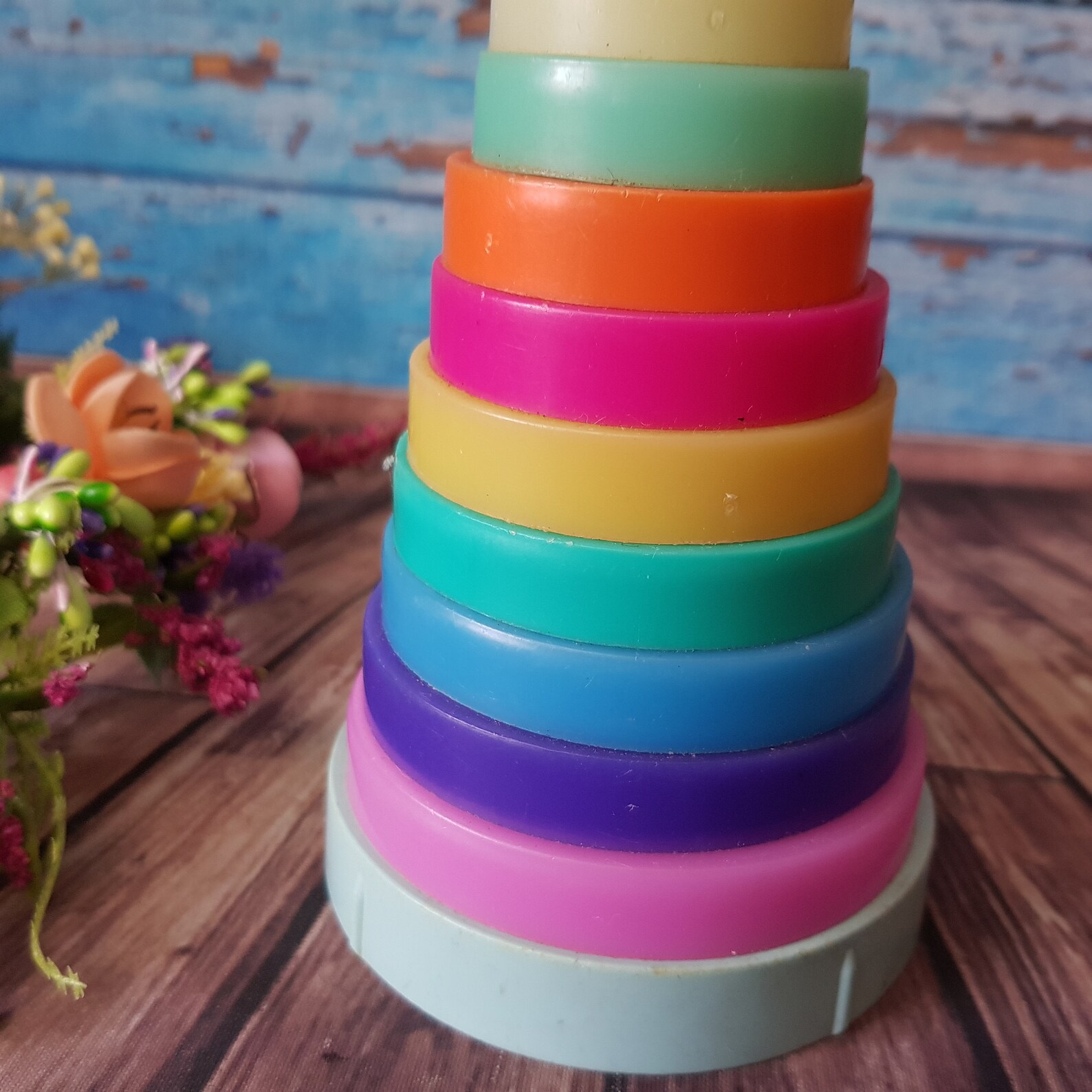 Stacking toy plastic stacking toy plastic pyramid toy Etsy