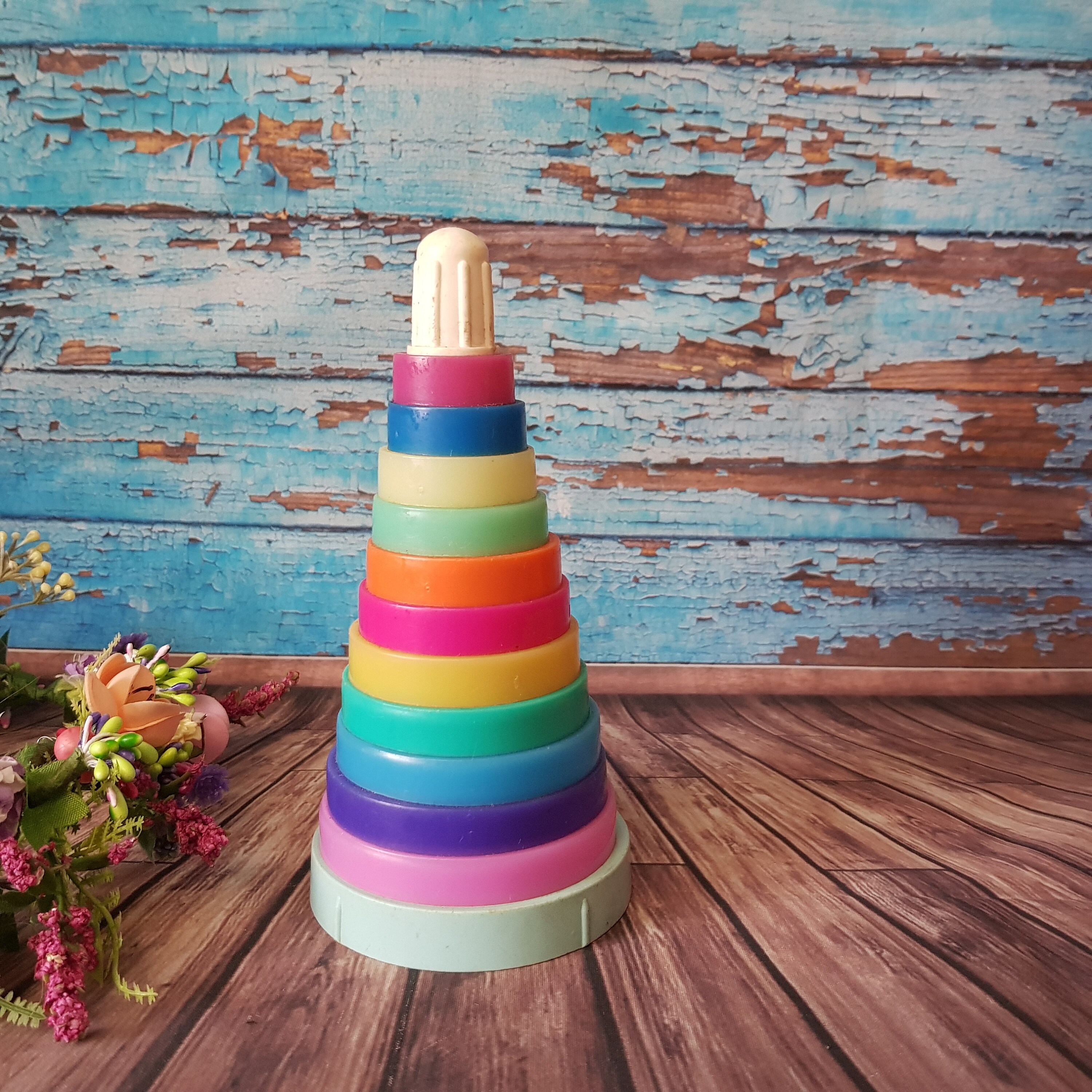 Stacking toy plastic stacking toy plastic pyramid toy Etsy