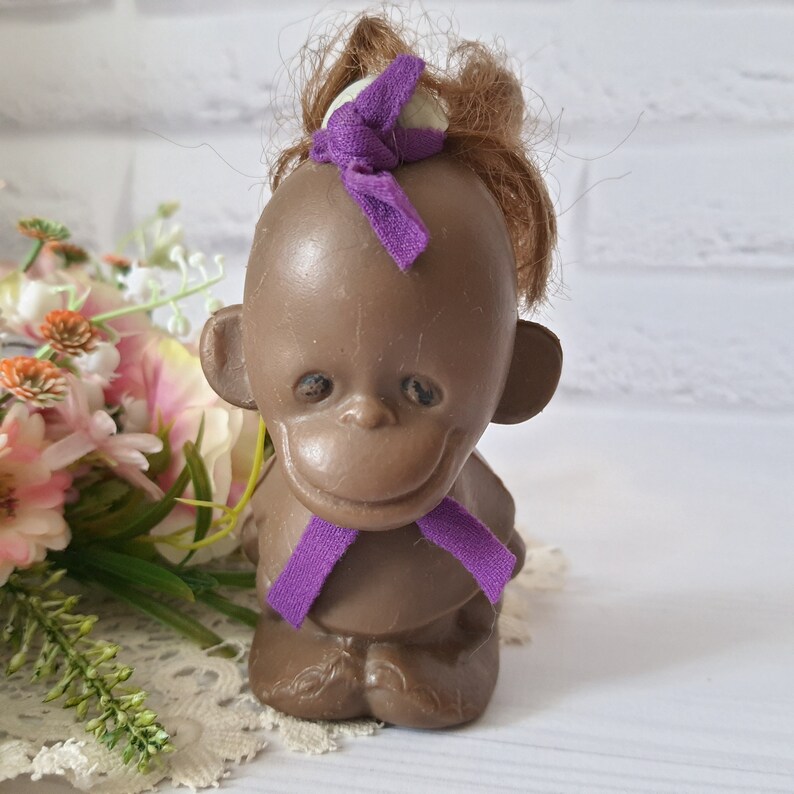 A set of three toys a monkey a plastic monkey three Etsy