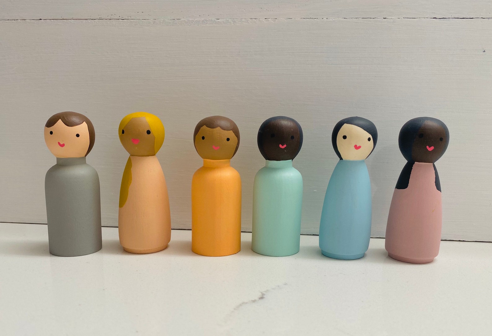 Peg Doll Set Diversity Toy Montessori Toddler Toys Peg Etsy