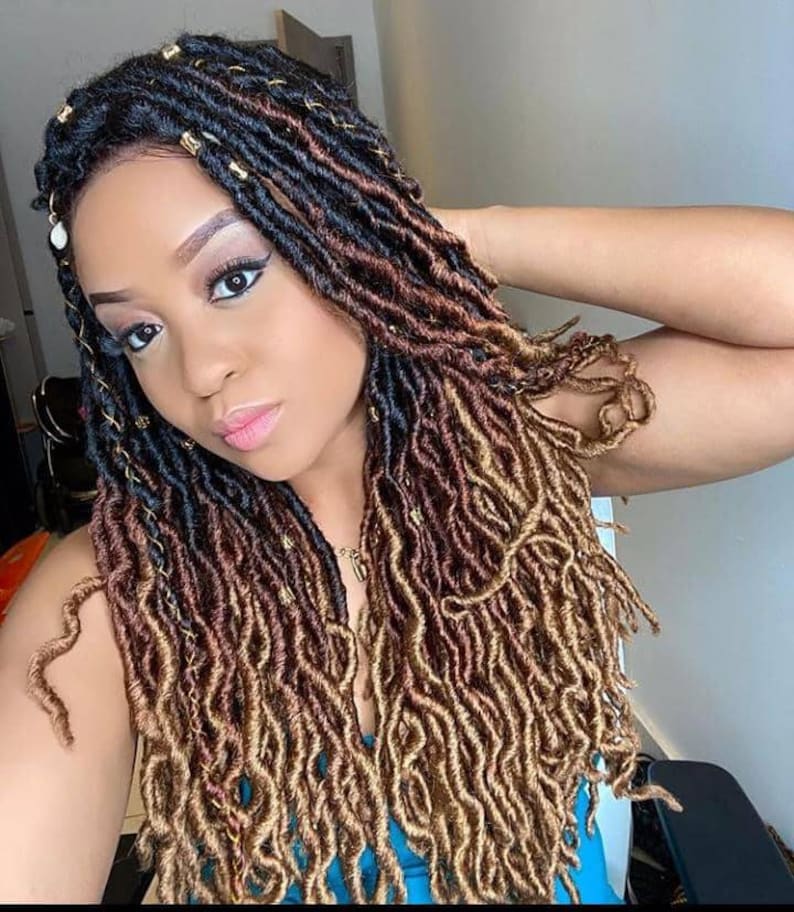 Ombre Faux Locs Wig soft faux locs crochet locs Lace Front