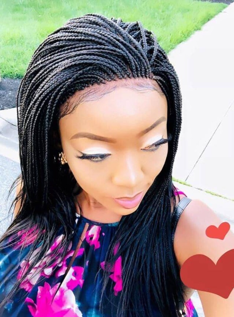 Braided Wig Braids Wig For Black Women Micro Braids Wig | Etsy