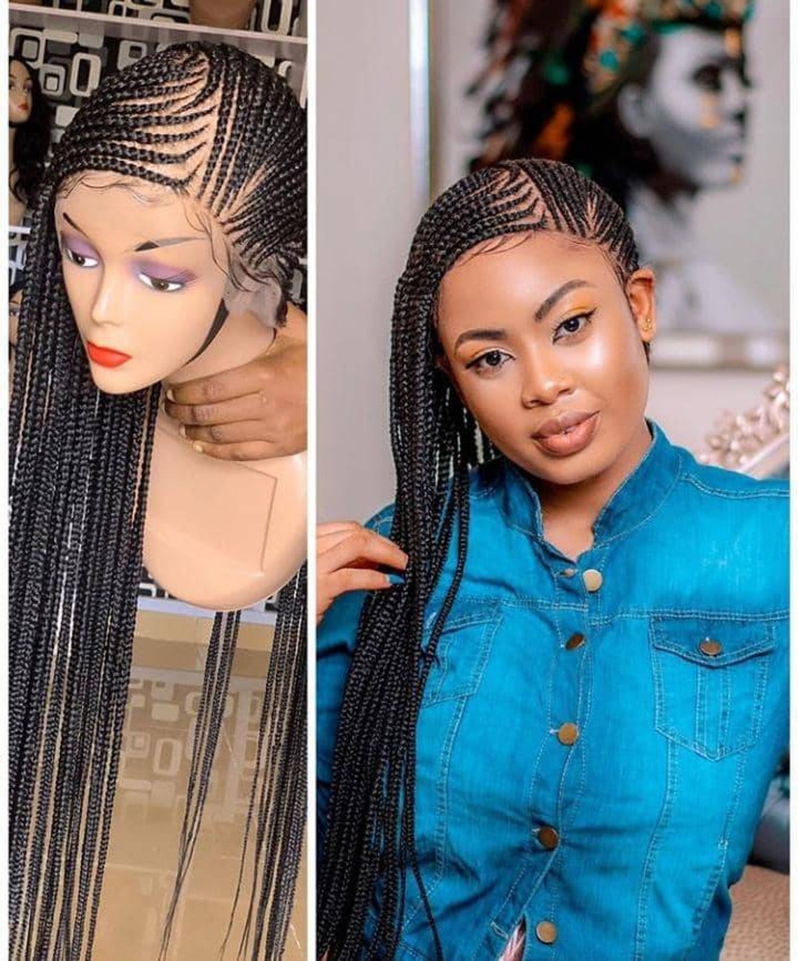 Braided Wig lemonade Braided wig Braids black women Wigs Etsy